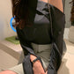 Loose Diagonal Collar Off Shoulder Long Sleeve Shirt Top