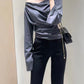 Chic Off-Shoulder Bell Sleeve Pleated Top