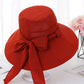 Original Bow-Embellished Sun-Protection Large Wide Brim Bucket Hat