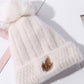 Simple Rabbit Fur Solid Color Knitted Hat