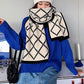 Stylish 8 Colors Rhombic Plaid Warm Knitted Scarf