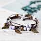 Original National Handmade 7 Colors Ceramic Bead Alloy Leaf Bracelet