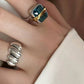 Minimalist Green Moonstone Rings Accessories 2 Sets