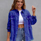 Loose Multicolor Ripped Denim Jacket