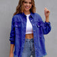 Loose Multicolor Ripped Denim Jacket