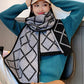 Stylish 8 Colors Rhombic Plaid Warm Knitted Scarf