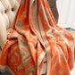 Vintage Knitting Tasseled Jacquard Imitated Cashmere Scarf Shawl