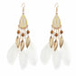 National Original 5 Colors Feather Tassels Beads Chains 6 Colors Earrings