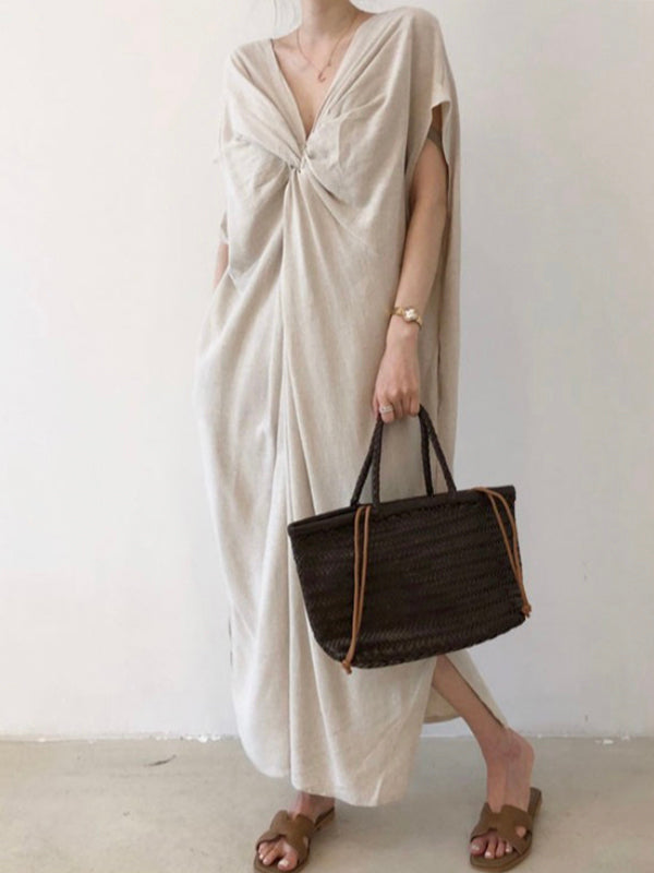 Loose Chic Pleated Front And Rear Dress