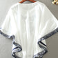 Fashion Loose Plus Size Cape Cape Embroidered Shirt Top