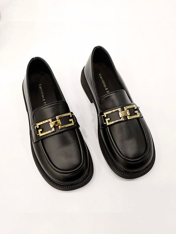 Retro Thick-soled PU Soft-soled Loafers Shoes