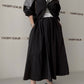 Stand Collar Color Contrast Stitching Patch Short Coat + High Waist Long Skirt Suit