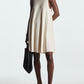Trendy Pleated A-line Round Neck Dress