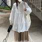 Loose Vintage Stand Collar Long Sleeve Shirt
