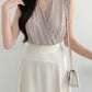 Fashion V-Neck Crossover Loose Sleeveless Solid Color Shirt Top