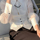 Vintage Pearl Chain Elegant Shirt