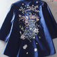 Embroidered Peacock A-Line Shirt Top