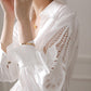 White Urban Tie Puff Sleeve V-Neck Shirt Dress