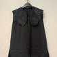 Embroidered Hollow Lace Large Lapel Cotton Sleeveless Shirt