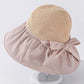 Vacation Weave Bow-Embellished Sun Protection Caps
