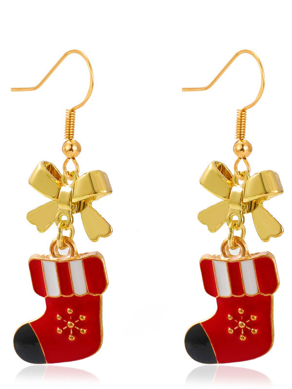 Vintage Cute Cartoon Christmas Party Drop Earrings Accessories
