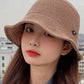 Cute Solid Color Woven Fisherman Hat