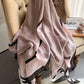 Urban Bow-Embellished Printed Contrast Color Shawl