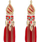 National Original Feather Tassels Beads 6 Colors Earrings