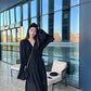 Pleated French Design V-Neck Dress