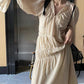 Pleated French Design V-Neck Dress