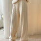 Original Creation Wide Leg Loose Jacquard Solid Color Casual Pants Bottoms