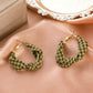 Vintage Fabric Art Houndstooth Earrings Accessories