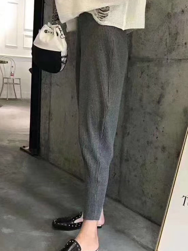 Urban High Waisted Harem Pants Solid Color Pants