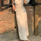 Pleated Drawstring Deep V-Neck Top