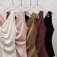 Pleated Drawstring Deep V-Neck Top