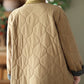 Fashionable Retro Rhombus Quilted Cotton Jacket