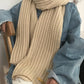 Stylish Solid Color Simple Warm Knitted Scarf