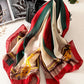 Original Flower&Letter Print Silk Scarf