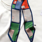 Colorful Plaid Printed Small Silk Scarf