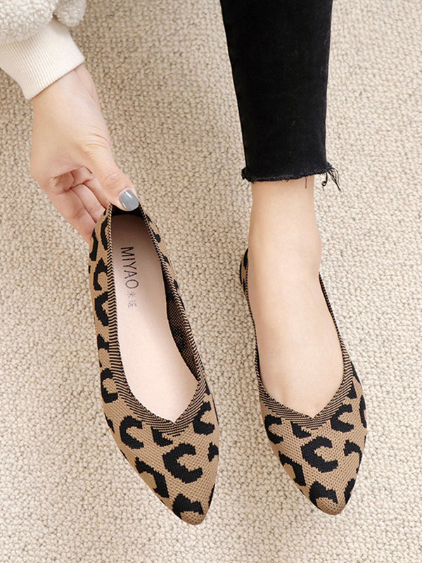 Trendy Original Leopard woven Flat Shoes