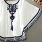 Fashion Loose Plus Size Cape Cape Embroidered Shirt Top
