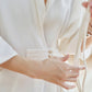 Fashion White Waist Half Sleeve V-Neck Dress