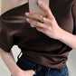 Loose Fashion V Neck Pleated Shirt