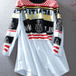 Fashion Loose Knit Stitching Contrast Color False Two-piece Set