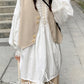 Loose Vintage Stand Collar Long Sleeve Shirt