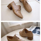 Retro Solid Color Chunky Heel PU High Heel Shoes