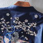 Embroidered Peacock A-Line Shirt Top