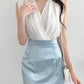 Fashion V-Neck Crossover Loose Sleeveless Solid Color Shirt Top