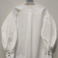 Balloon Sleeve Stand Collar Shirt Top