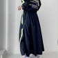 Personalized Print Color Contrast Short Coat + High Waist Pocket Large Swing Skirt Suit